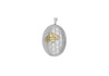 Sterling Silver 2-Tone 20.5mm x 31.8mm Polished and Satin Honeyomb and Bee Oval Locket