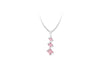 Sterling Silver Tri-Square Pink Zirconia Drop Pendant