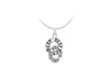 Sterling Silver 12.4mm x 26.6mm 'Best Friends' Linked Rings Pendant