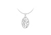 Sterling Silver Zirconia  15.9mm x 31.5mm Oval 'Tree of Life' Pendant