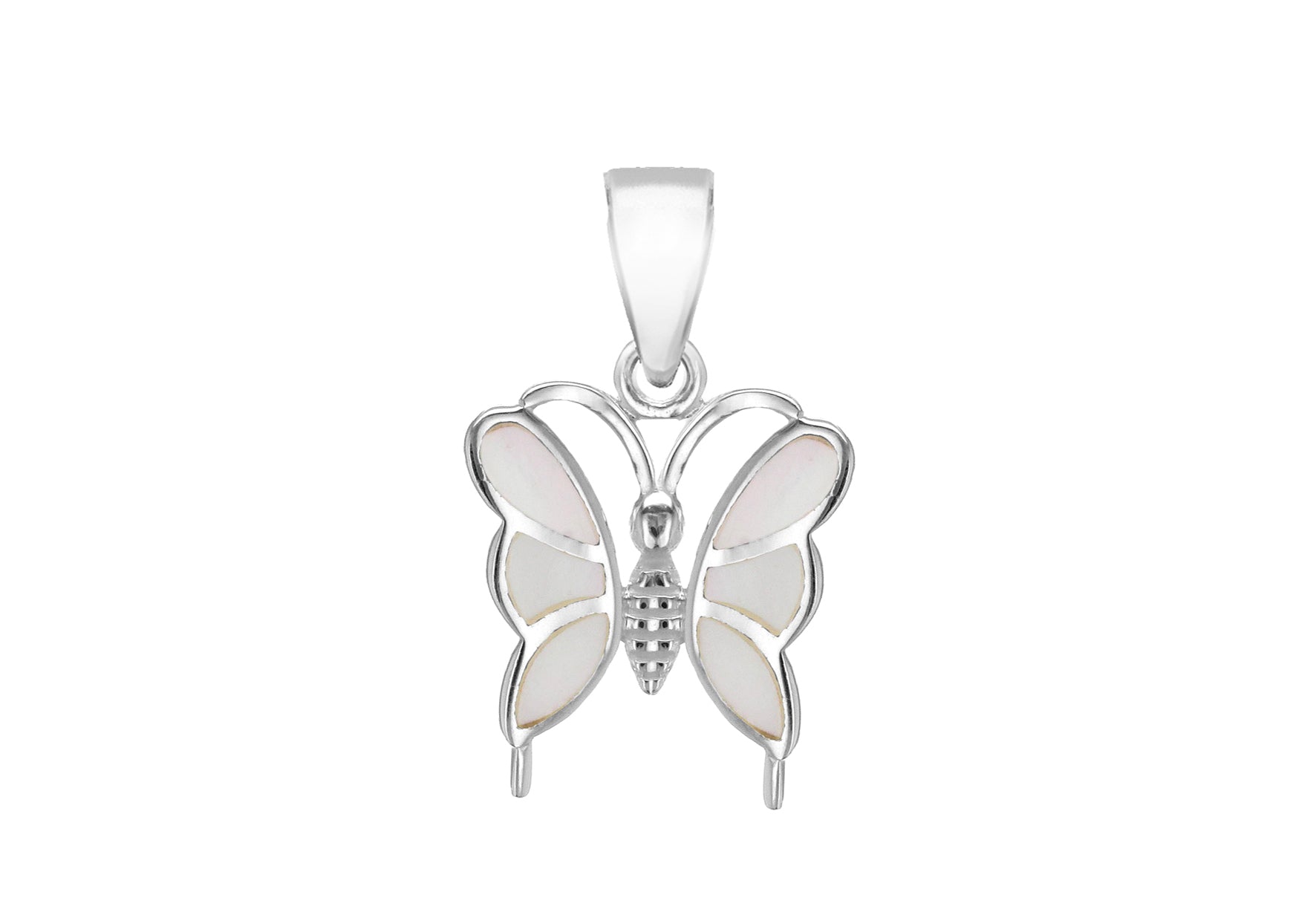 Sterling Silver Mother of Pearl Butterfly Pendant
