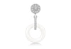 Sterling Silver Rhodium Plated White Ceramic Zirconia  Set Cluster Pendant