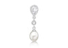 Sterling Silver Zirconia  and Fresh Water Pearl Slider Pendant