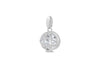 Sterling Silver Rhodium Plated Zirconia  9.5mm x 16mm Heart Detail Pendant