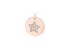 Sterling Silver Rose Gold Plated Zirconia Star Disc Pendant