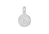 Sterling Silver Zirconia  12mm x 18.5mm Taurus Constellation  Disc Pendant