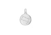 Sterling Silver Zirconia  12mm x 18.5mm Gemini Constellation  Disc Pendant