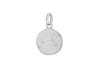 Sterling Silver Zirconia  12mm x 18.5mm Leo Constellation  Disc Pendant