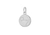 Sterling Silver Zirconia  12mm x 18.5mm Pises Constellation  Disc Pendant