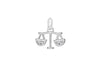 Sterling Silver Zirconia  12mm x 13mm Libra Horoscop Pendant