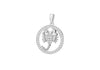 Sterling Silver Rhodium Plated Zirconia  19.3mm x 26.5mm Sorpio Horoscop Round Pendant