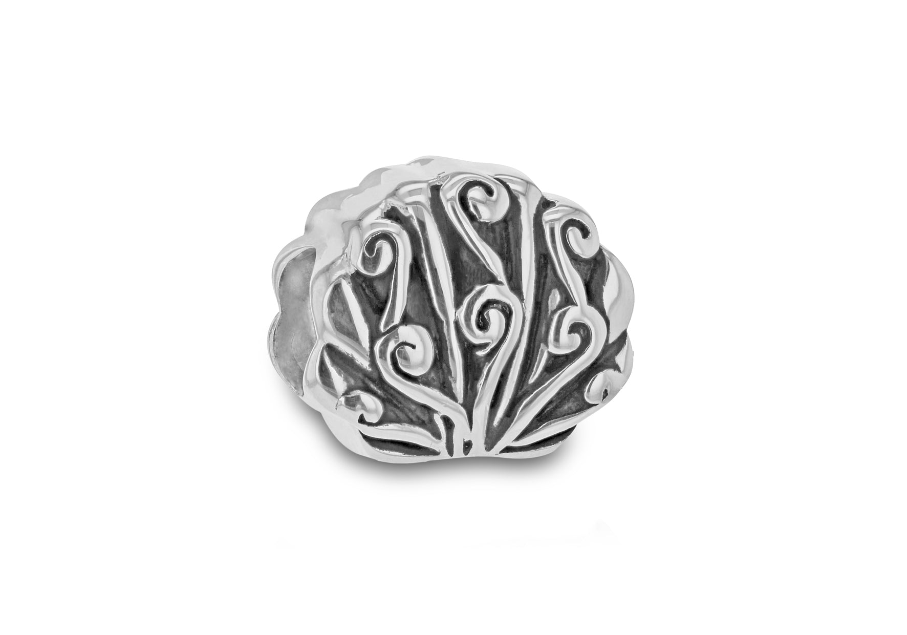 SILVER OXID LAM SHELL BEAD9