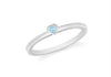 Sterling Silver Blue Zirconia  Heart Stacking Ring