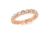Sterling Silver Rose Gold Plated Round White Crystal 4mm Band Stacking Ring