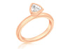 Sterling Silver Rose Gold Plated Triangular White Zirconia  Stacking Ring