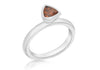 Sterling Silver Rhodium Plated Triangular Brown Zirconia  Stacking Ring