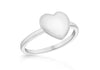 Sterling Silver Rhodium Plated Plain 9.6mm x 9.7mm Heart Ring