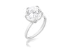 Sterling Silver White Single Stone Set Ring