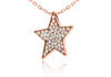 Yellow Gold Plated Sterling Silver Zirconia Star Trace Chain Pendant 