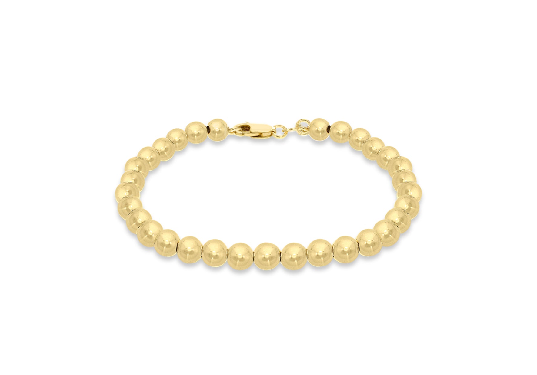 Yellow Gold Plated Sterling Silver Ball Bracelet 