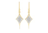 Sterling Silver Gold Plated Crystal Set Droper Earrings