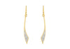 Sterling Silver Gold Plated Crystal Set Long Earrings