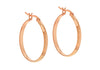 Sterling Silver Rose Gold Plated Diamond Cut Creole Earrings