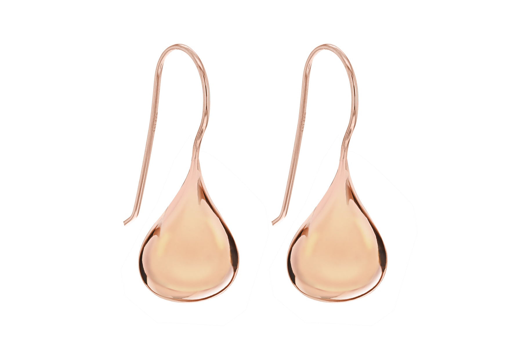 Sterling Silver Rose Gold Plated Bomb Drop Earrings
