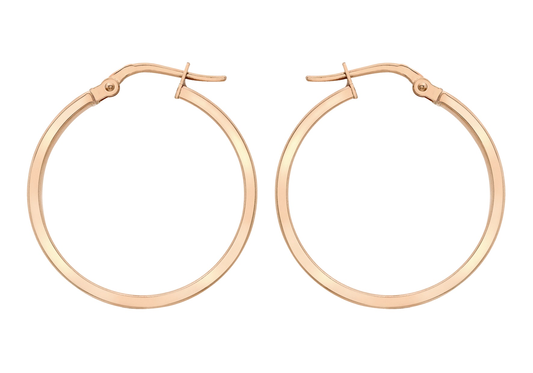 Sterling Silver Rose Gold Plated Square Tube Creole Earrings