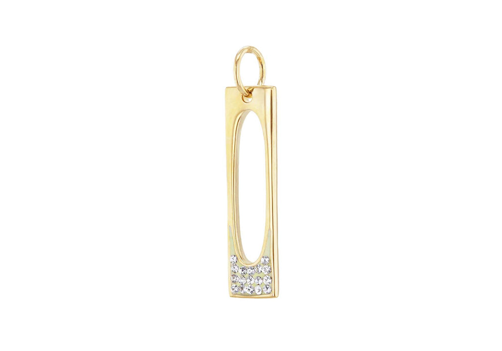 Sterling Silver Gold Plated Crystal Set Pendant