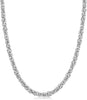 Sterling Silver Graduated Round Byzantine Chain Necklace