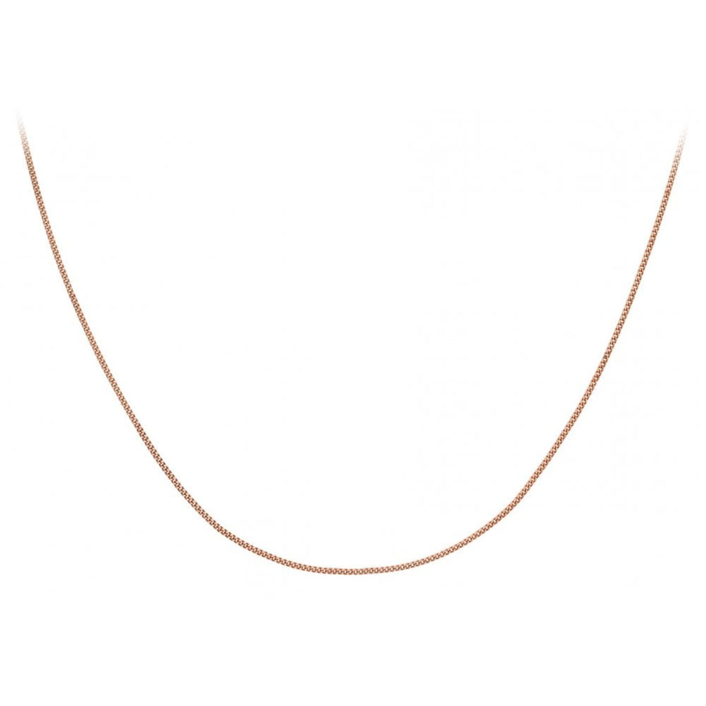 18ct Rose Gold 25 Diamond Cut Slim Curb Chain