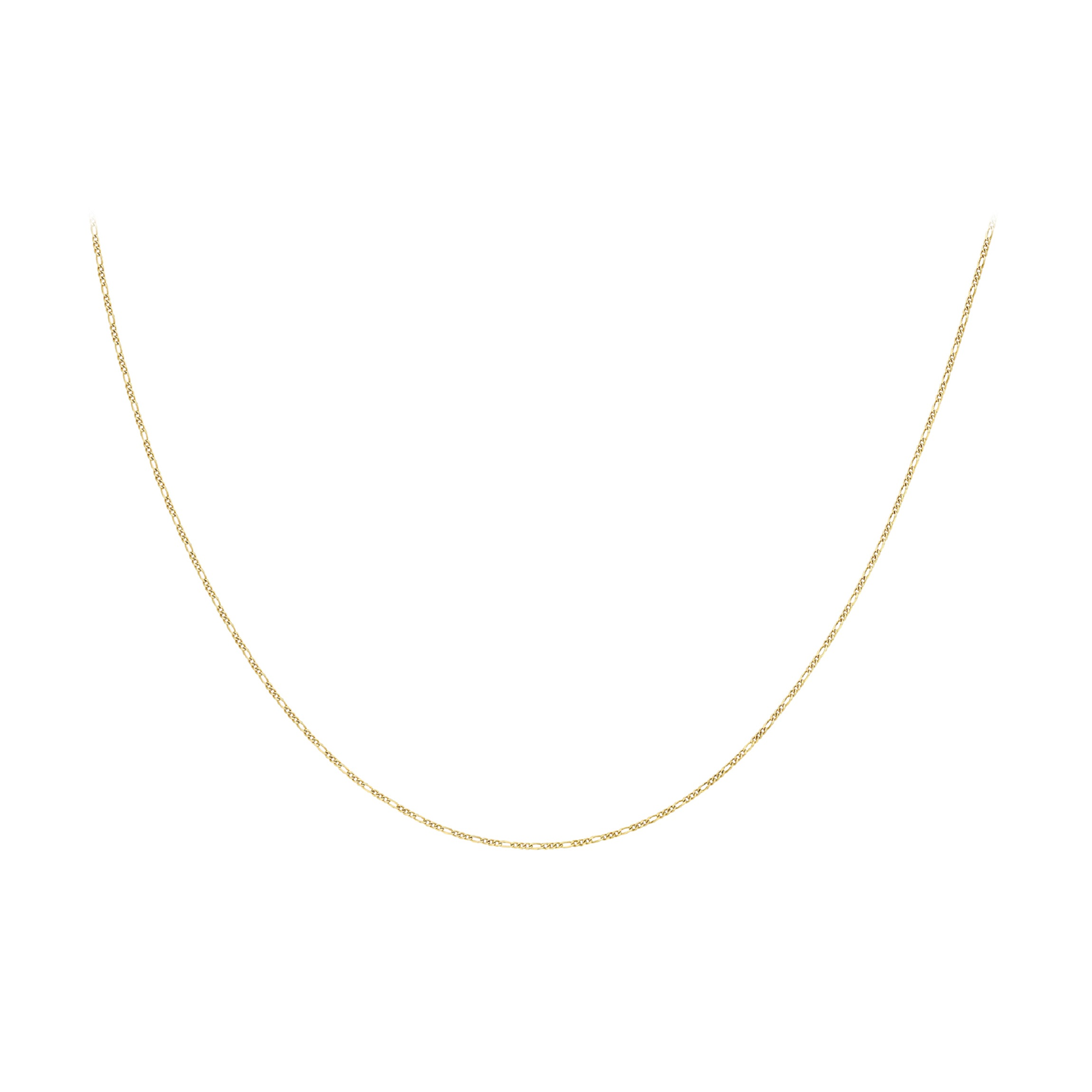 9ct Yellow Gold 30 Diamond Cut Figaro Chain
