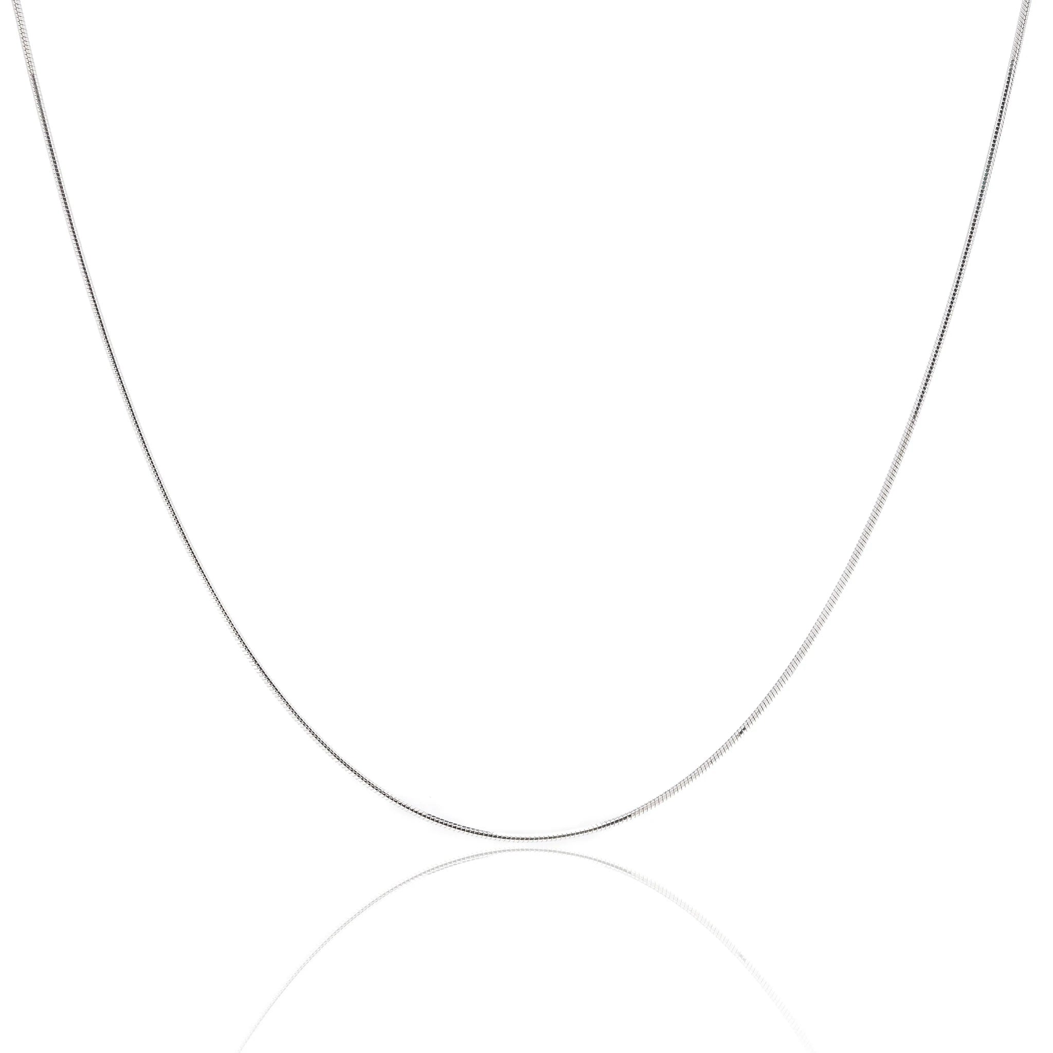 18ct White Gold Slim Shiny Snake Chain