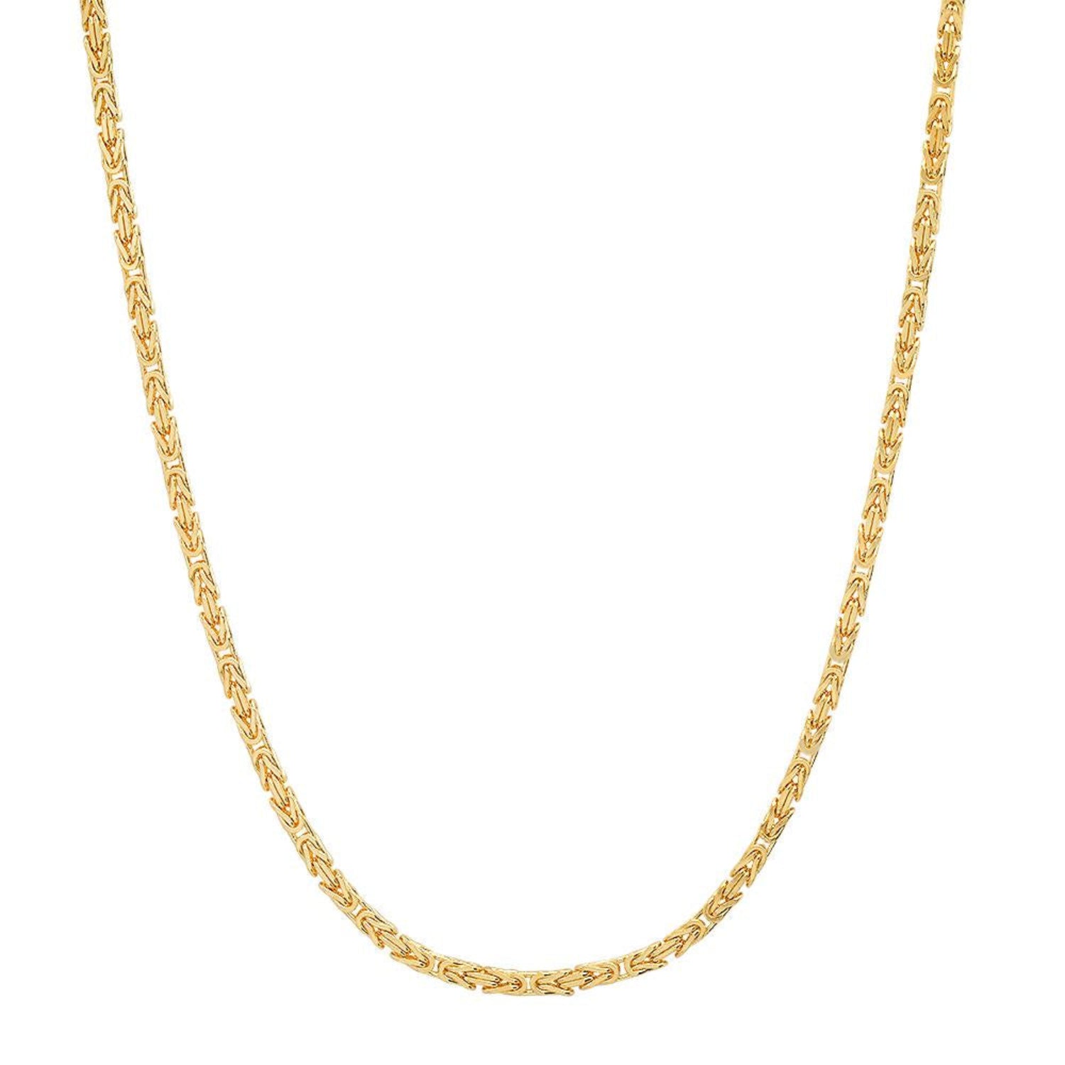 9ct Gold Mini Squares Byzantine Chain Necklace