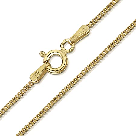 18ct Yellow Gold 30 Adjustable Slim Diamond Cut Curb Chain