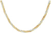 9ct 3-Tone Gold Four-Plait Herringbone Chain Necklace