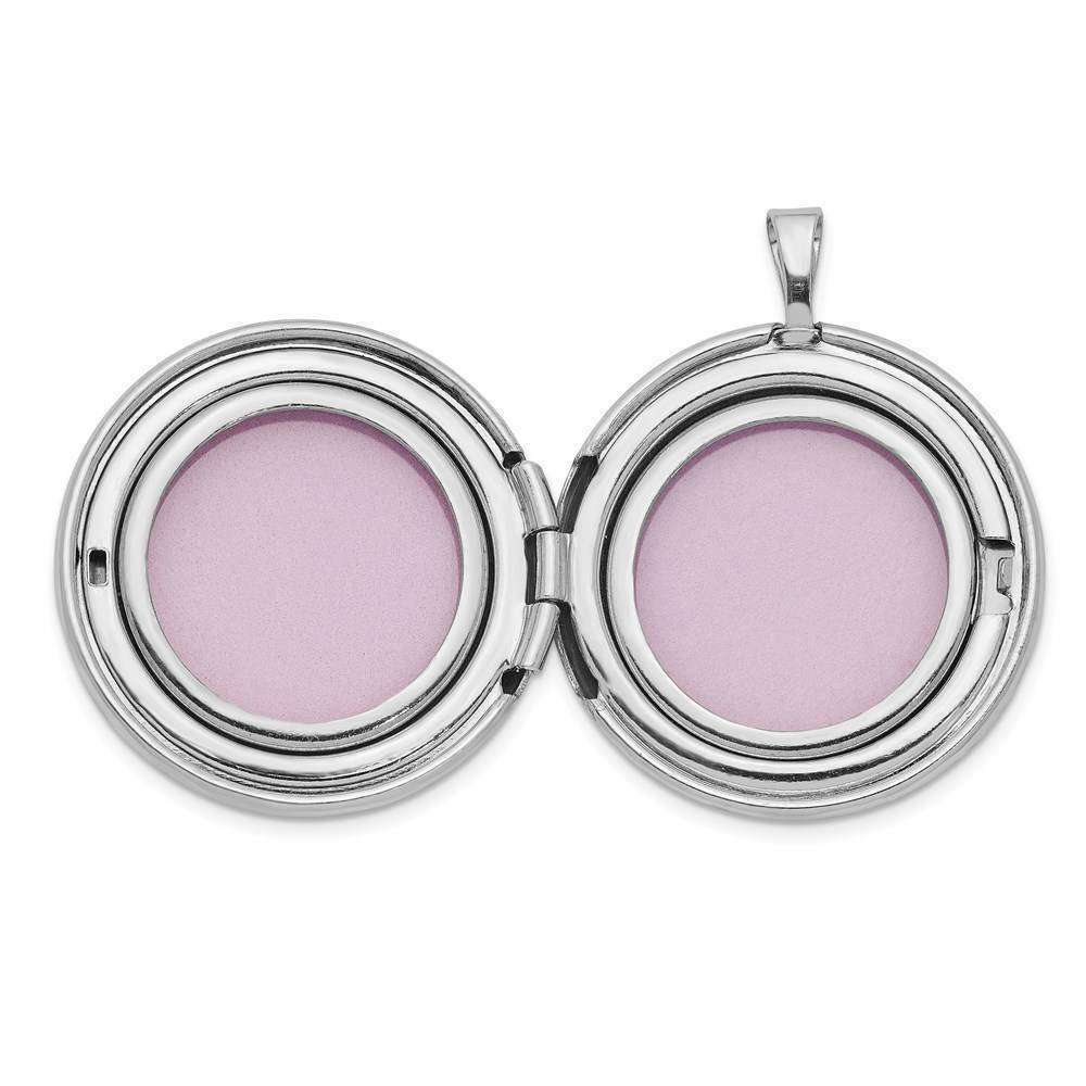 Sterling Silver Rhodium Plated Round 'Tree of Life' Locket Pendant