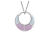 Sterling Silver Round Pink & Blue Mother of Pearl Pendant