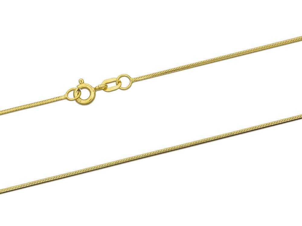 18ct Yellow Gold Mini Round Slim Snake Chain