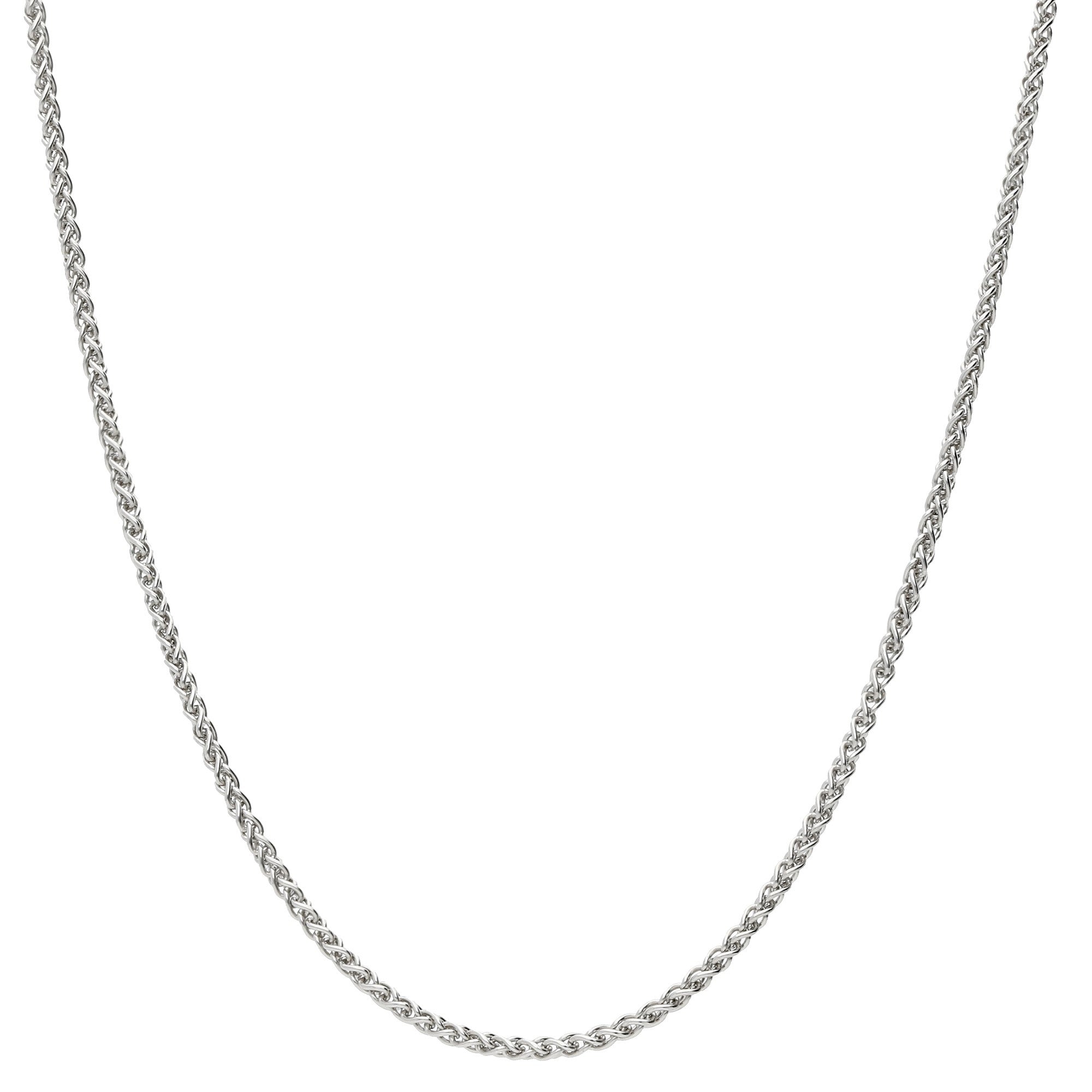18ct White Gold 1mm Spiga Chain
