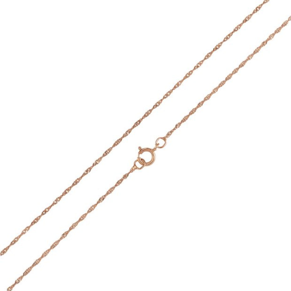 9ct Rose Gold 20 Twist Slim Curb Chain