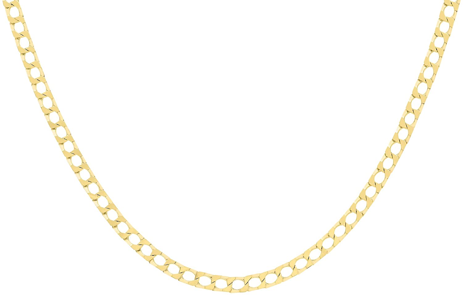 9ct Yellow Gold 140 Diamond Cut Flat Square Curb Chain